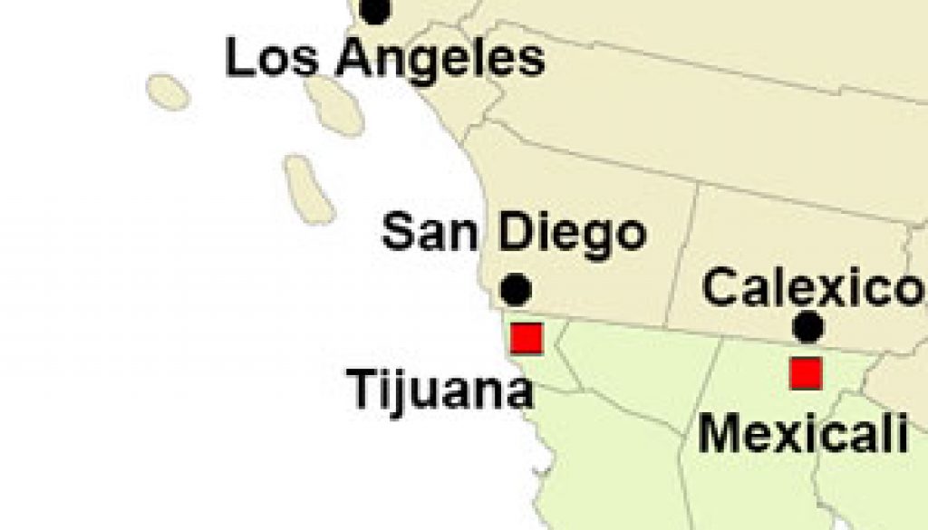 Tijuana and San Diego cities